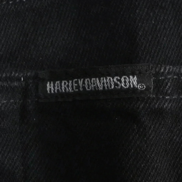 Harley Davidson Black Jeans Denim Biker Moto Size 38x32 - Picture 4 of 11
